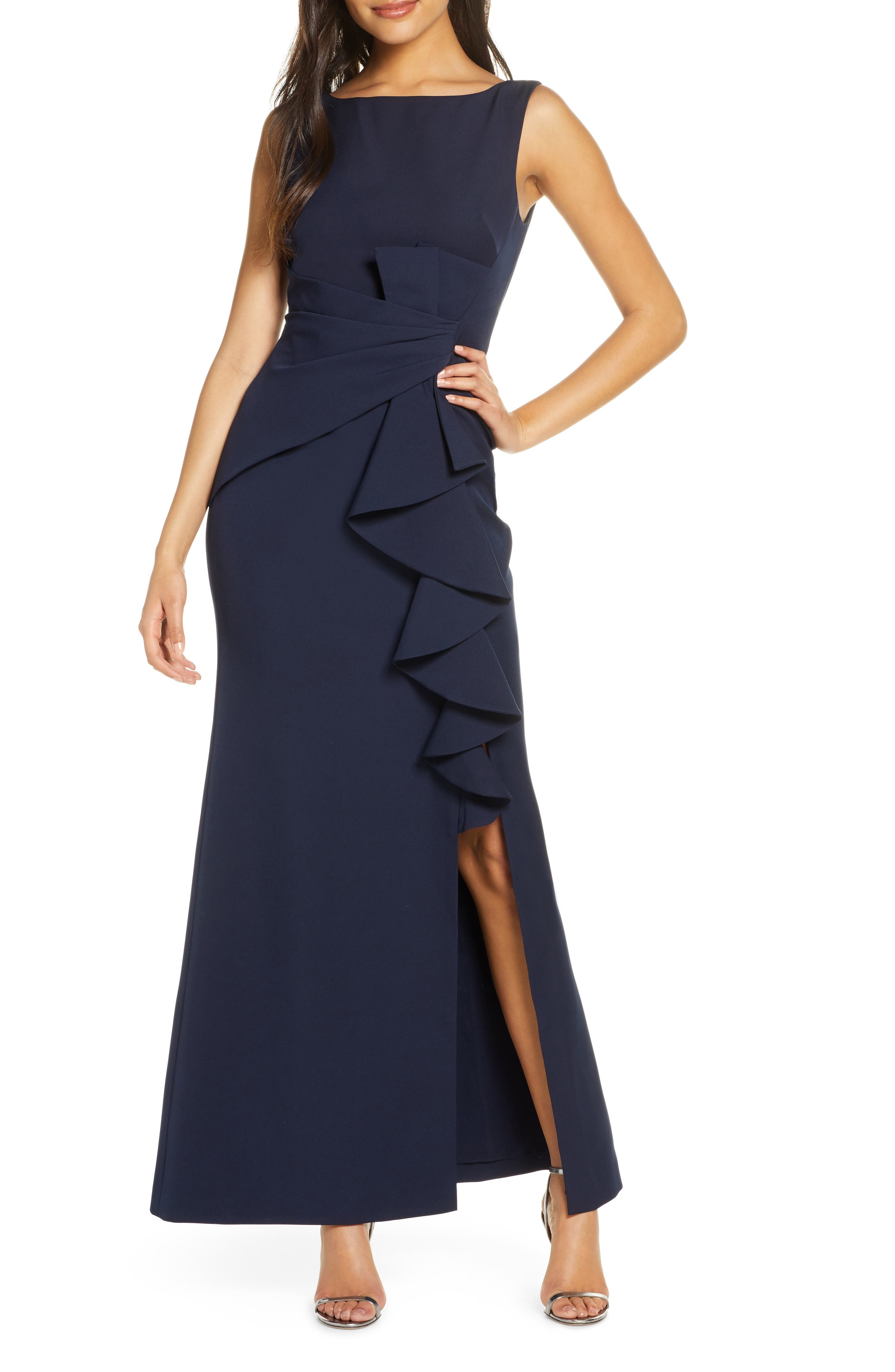 Eliza J Ruffle Front Gown | Nordstrom